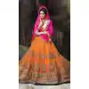 Orange Color Net Embroidered Traditional Wear Lehenga Choli | FH523879333