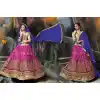 Fuchsia Color Net Embroidered Traditional Wear Lehenga Choli | FH523879335