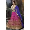 Fuchsia Color Net Embroidered Traditional Wear Lehenga Choli | FH523879335