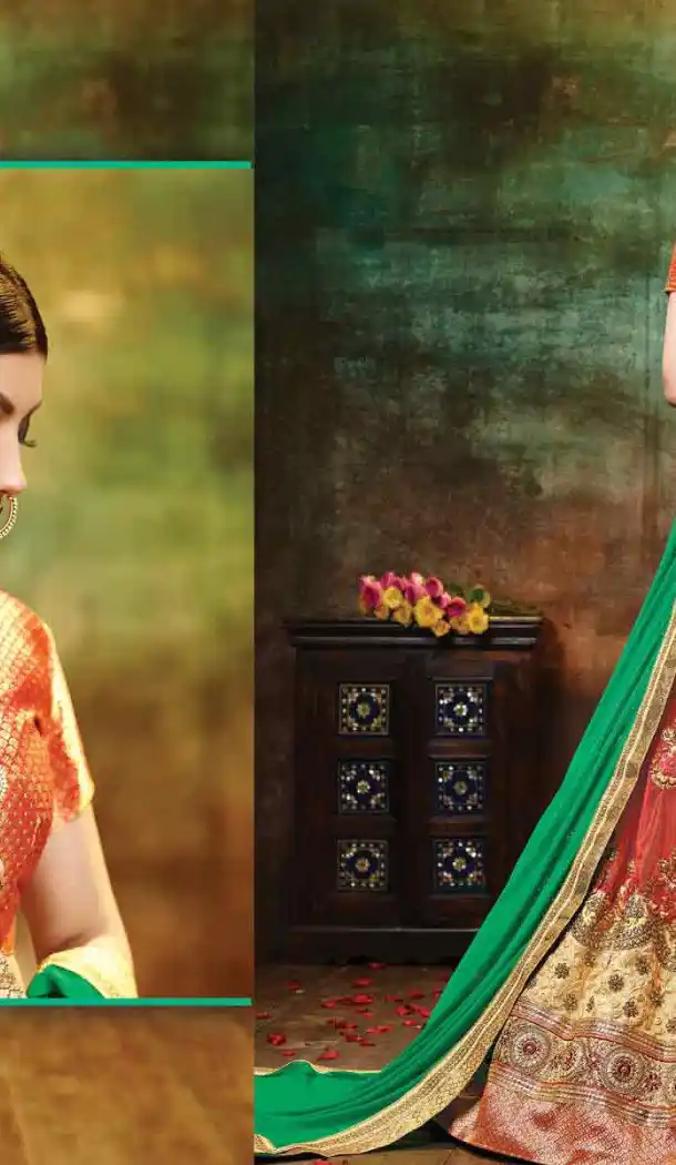 Orange Color Net Circular Style Crystals Stones Traditional Lehenga Choli FH524279377