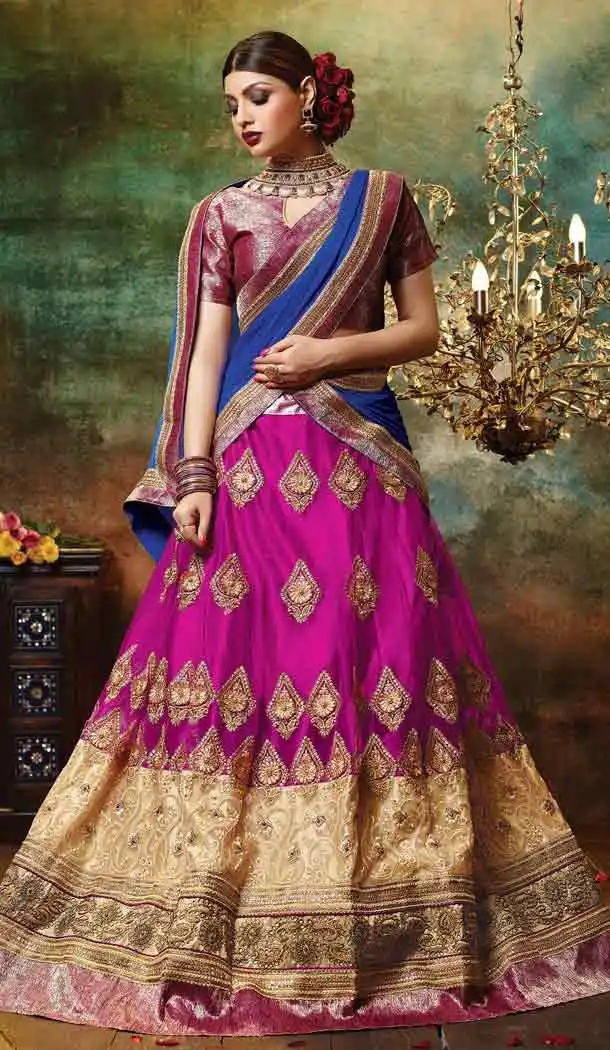 Pink Color Net Circular Style Crystals Stones Traditional Lehenga Choli FH524279378