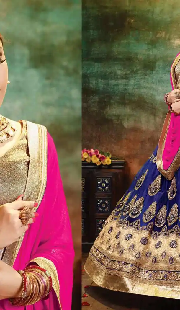 Deep Blue Color Net Circular Style Crystals Stones Traditional Lehenga Choli FH524279379