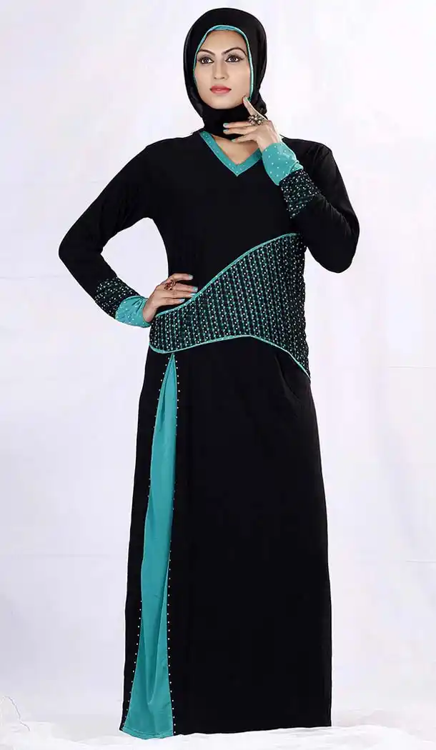Lycra Islamic Burqa Hijab and Abaya Collection in Black | FH525379506