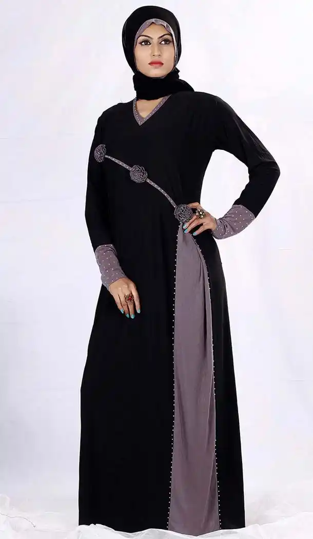 Lycra Islamic Burqa Hijab and Abaya Collection in Black | FH525379507