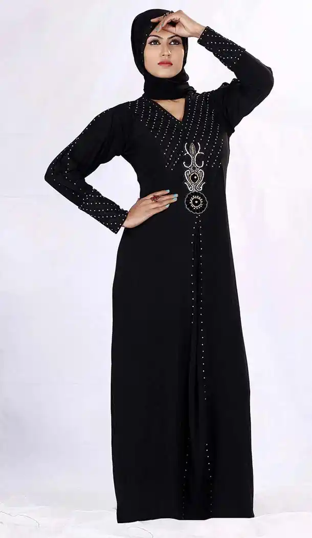 Islamic Burqa Hijab and Abaya Collection in Lycra Black | FH525379510