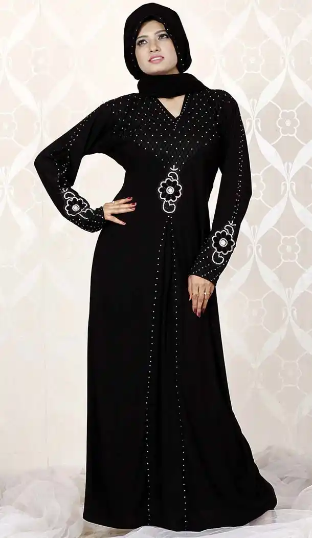 Islamic Burqa Hijab and Abaya Collection in Lycra Black | FH525379511