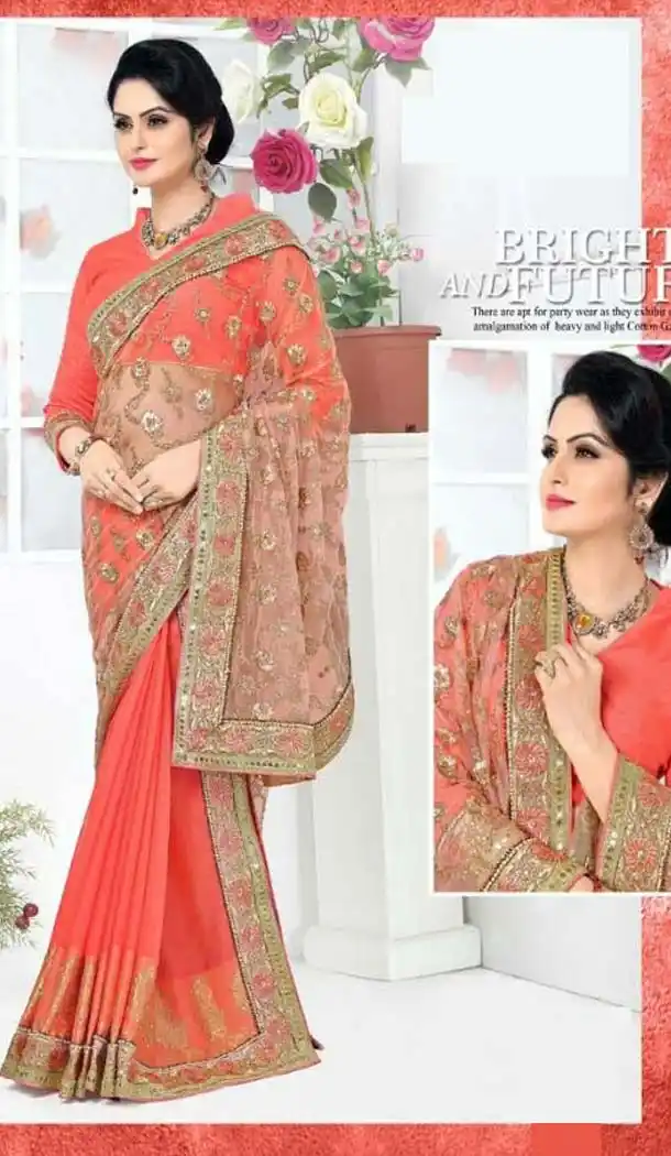Banarasi Silk Fabric Party Wear Saree in Red Color | FH526279581