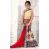 Navy Blue Color Silk Mermaid Cut Style Designer Girls Lehenga Choli | FH526880241