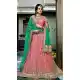 Salmon Color Net Circular Style Bridal Designer Lehenga Choli | FH529079972