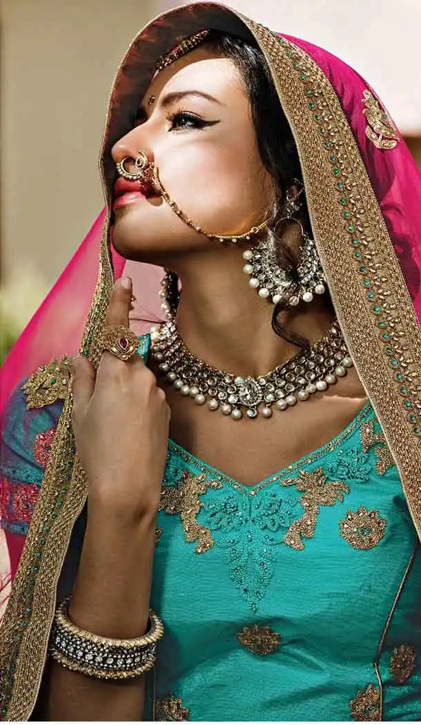 Turquoise Color Net Circular Style Bridal Designer Lehenga Choli | FH529079974