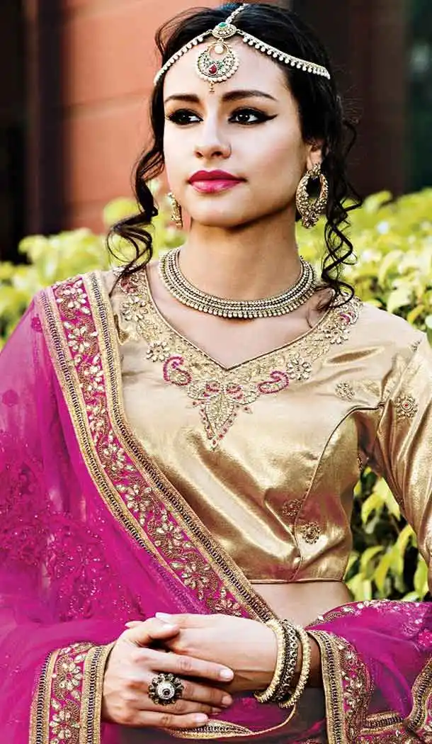 Pink Color Net Circular Style Bridal Designer Lehenga Choli | FH529079976