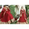 Red Color Net Circular Style Bridal Designer Lehenga Choli | FH529079977