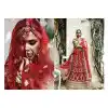 Red Color Net Circular Style Bridal Designer Lehenga Choli | FH529079980