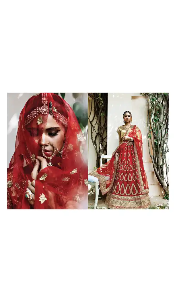 Red Color Net Circular Style Bridal Designer Lehenga Choli | FH529079980