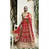 Red Color Net Circular Style Bridal Designer Lehenga Choli | FH529079980