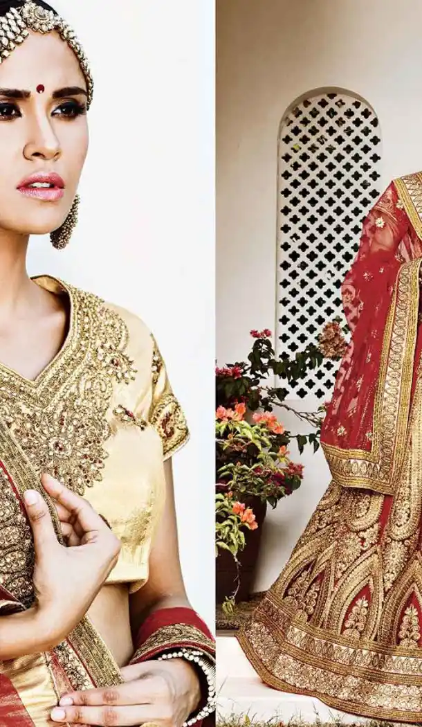 Red Color Net Circular Style Bridal Designer Lehenga Choli | FH529079985
