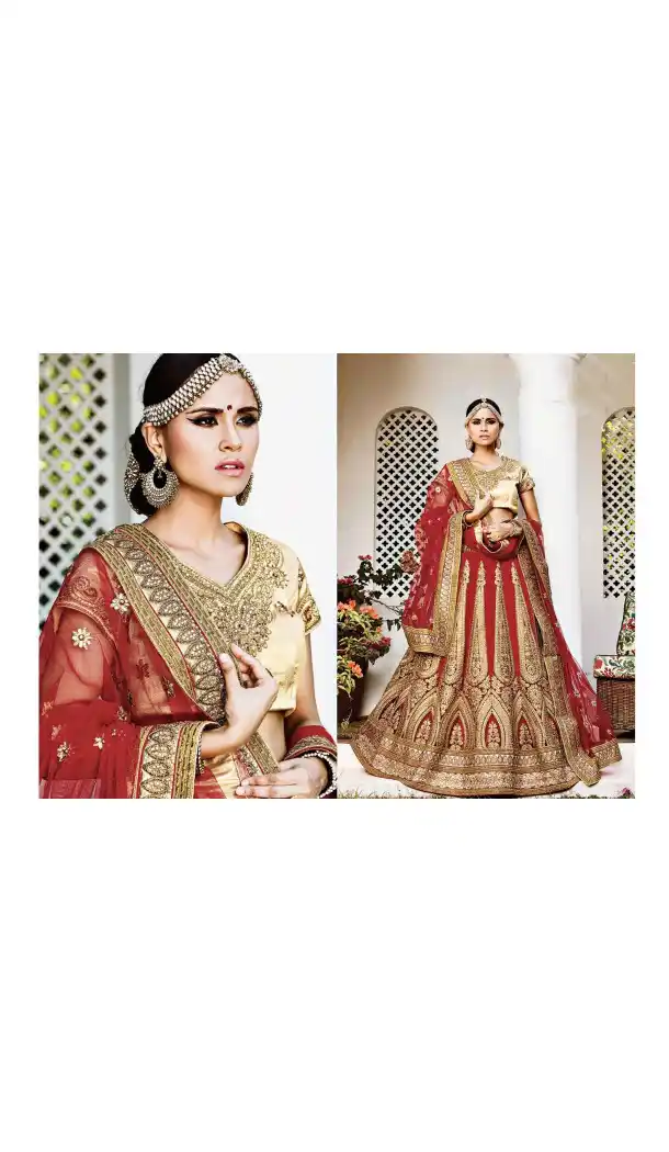 Red Color Net Circular Style Bridal Designer Lehenga Choli | FH529079985