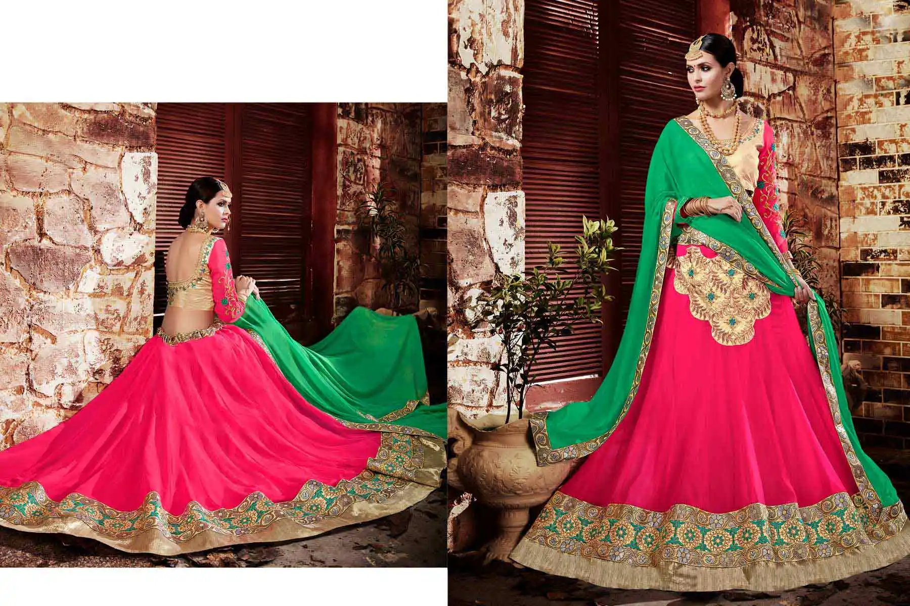 Deep Pink Color Georgette Circular Style Occasional Wear Lehenga Choli | FH529780053
