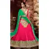 Deep Pink Color Georgette Circular Style Occasional Wear Lehenga Choli | FH529780053