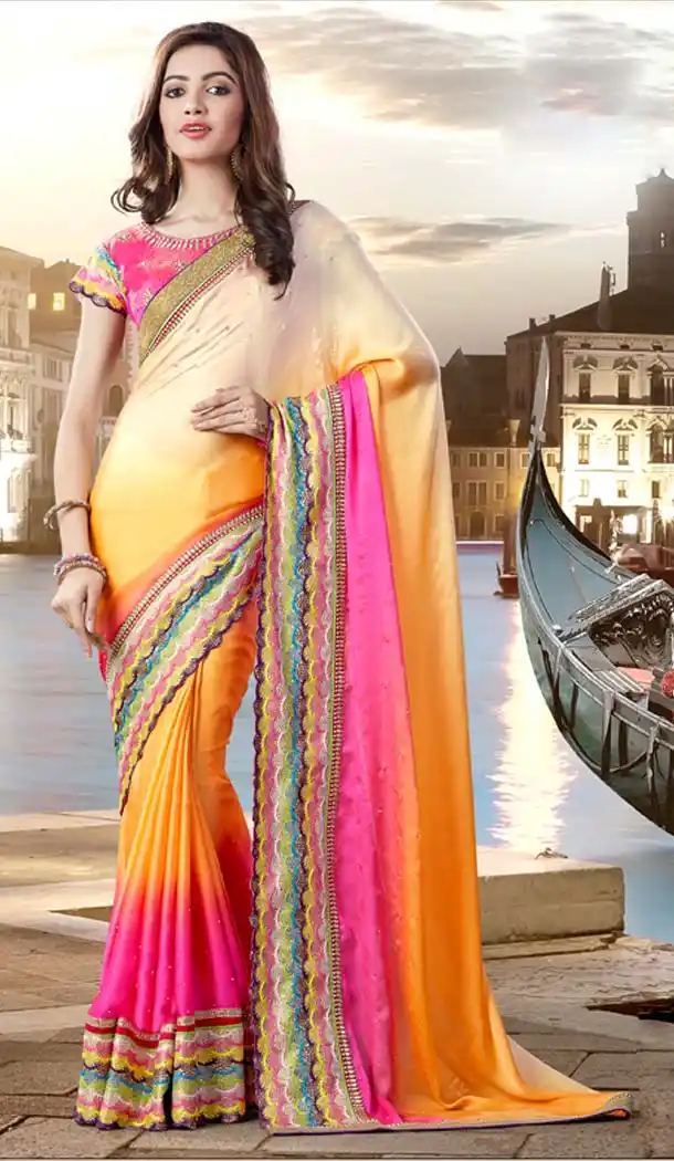 Deep Pink Color Georgette Party Wear Saris Blouse | FH529980073