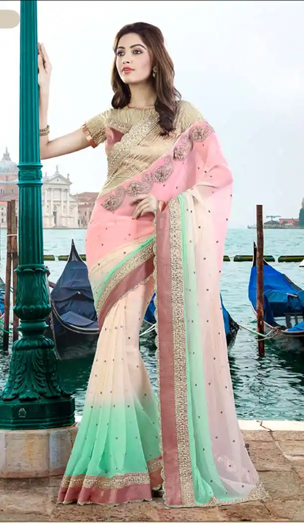 Pink Color Georgette Party Wear Saris Blouse | FH529980077