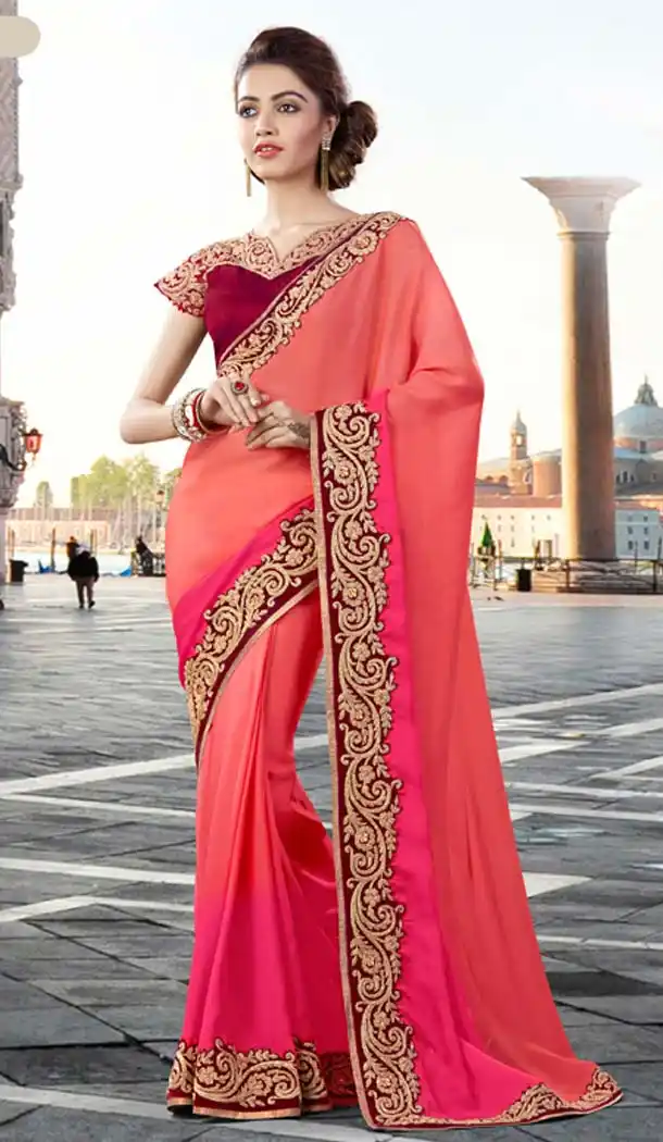 Pink Color Georgette Party Wear Saris Blouse | FH529980080