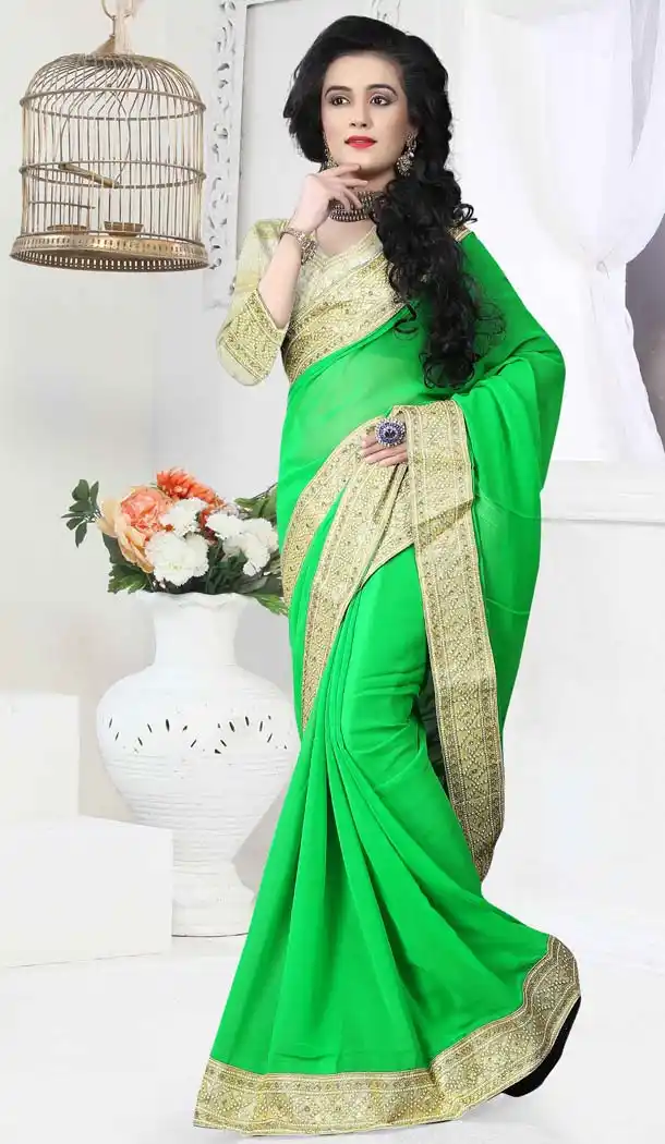Red Color Chiffon Casual Wear Saris Blouse | FH530680163