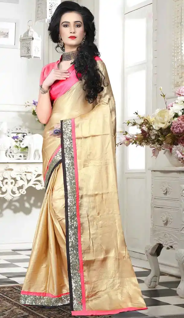 Beige Color Georgette Casual Wear Saris Blouse | FH530680166