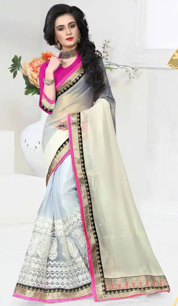 Grey Color Georgette Casual Wear Saris Blouse | FH530680172