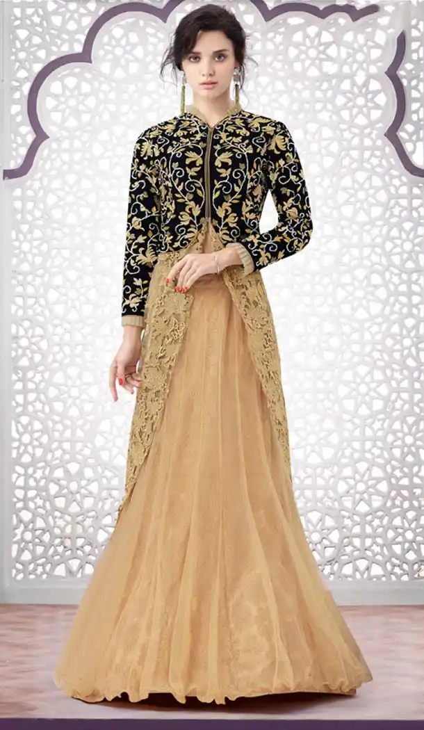 Net Designer Wear Lehenga Suits in Black Color | FH530980197