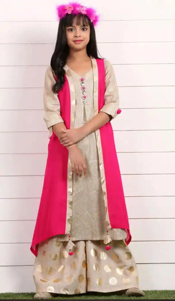 Orange Color Georgette Fabric Readymade Kids Girl Lehenga Choli | FH00031033