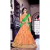 Embroidery Traditional Wear Lehenga Choli in Net and Orange Color | FH531780369