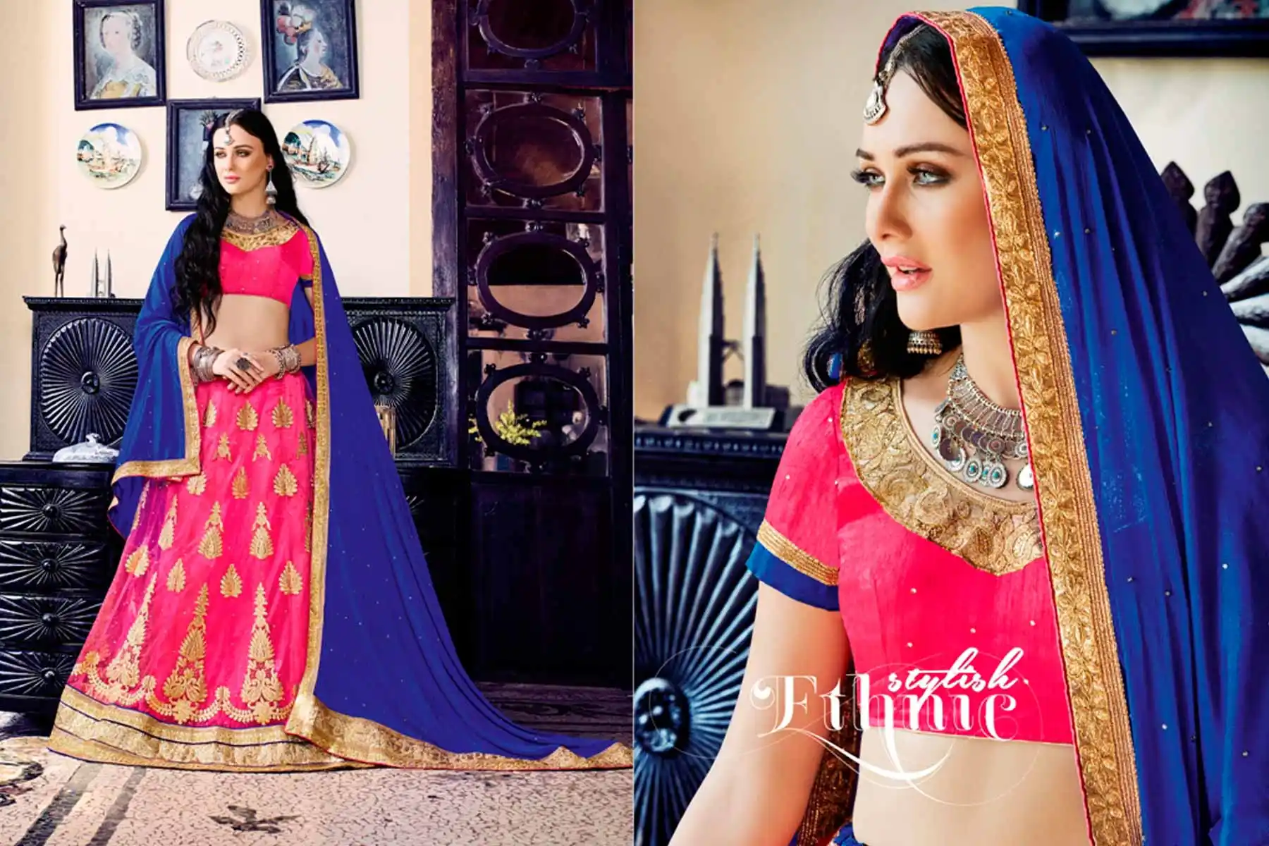 Embroidery Traditional Wear Lehenga Choli in Net and Deep Pink Color | FH531780370
