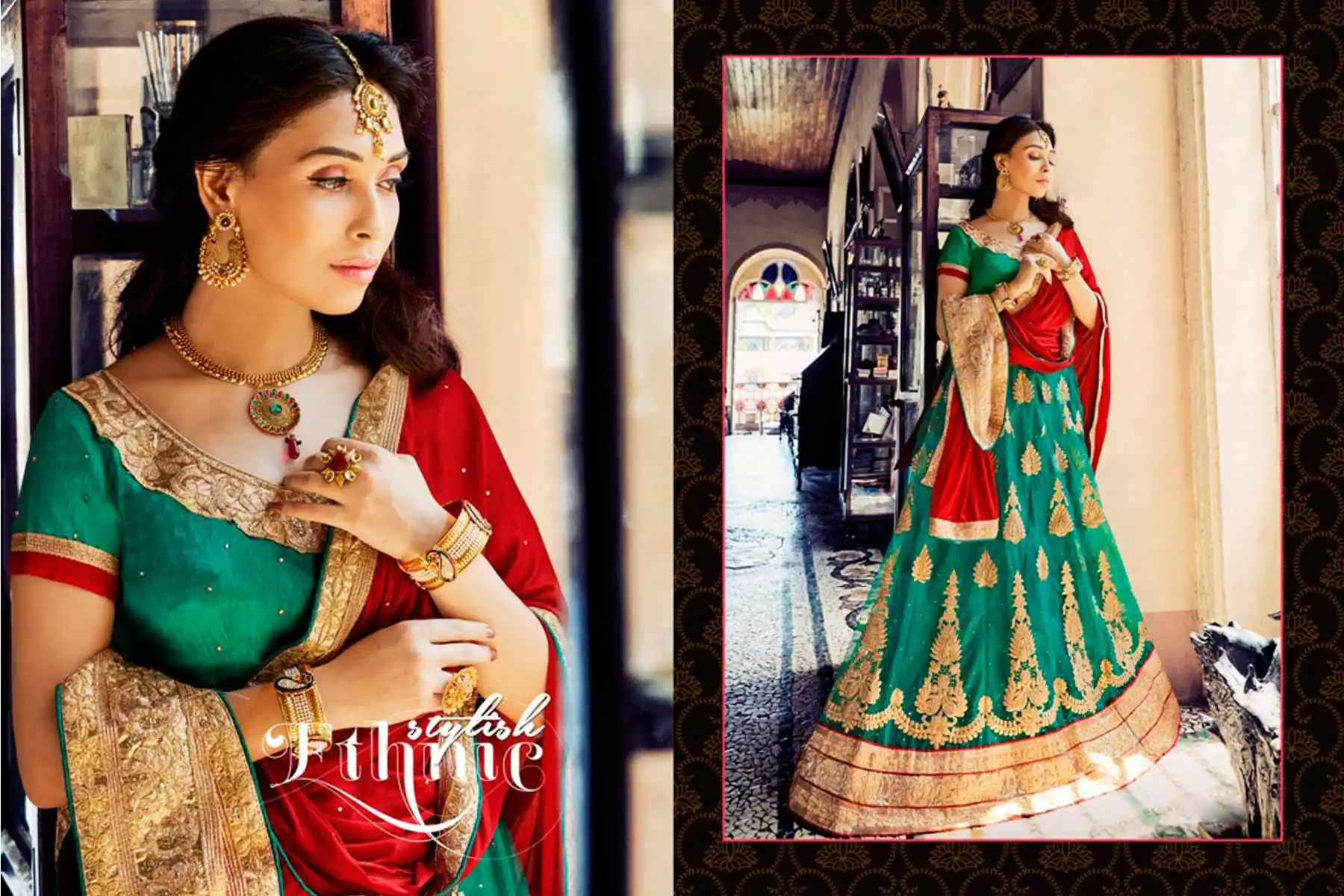 Embroidery Traditional Wear Lehenga Choli in Net and Emerald Color | FH531780371