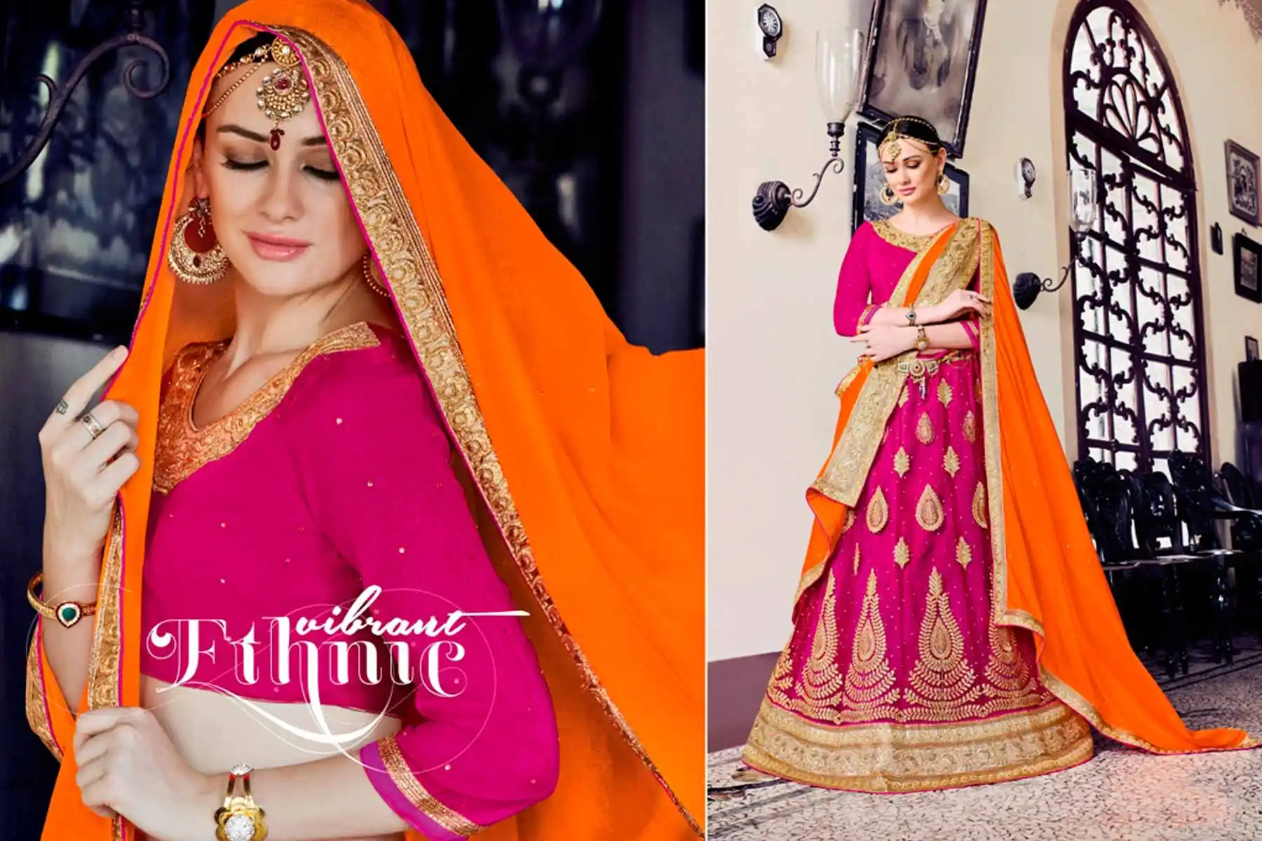 Embroidery Traditional Wear Lehenga Choli in Net and Deep Pink Color | FH531780372