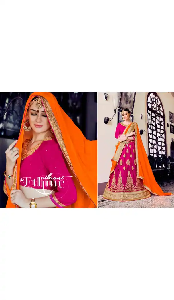 Embroidery Traditional Wear Lehenga Choli in Net and Deep Pink Color | FH531780372