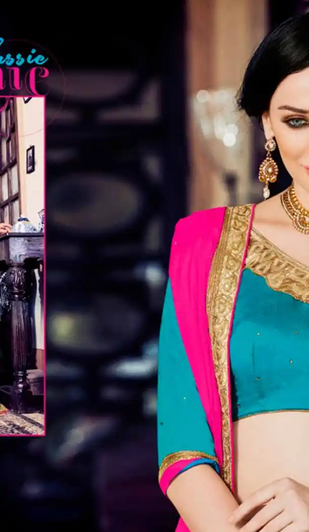 Embroidery Traditional Wear Lehenga Choli in Net and Aqua Blue Color | FH531780374