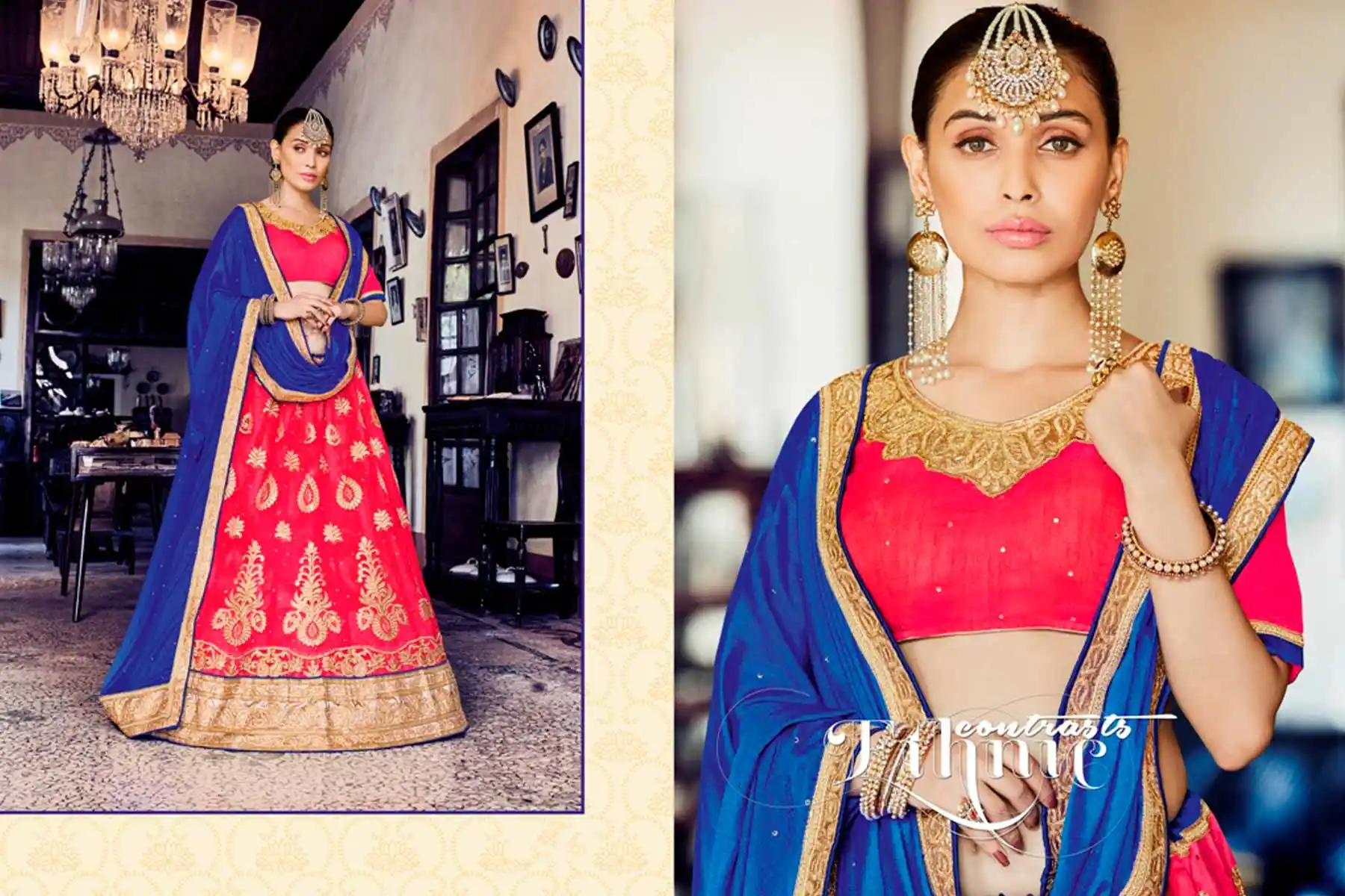 A Line Style Parrot Pink Color Net Traditional Wear Lehenga Choli | FH531880380