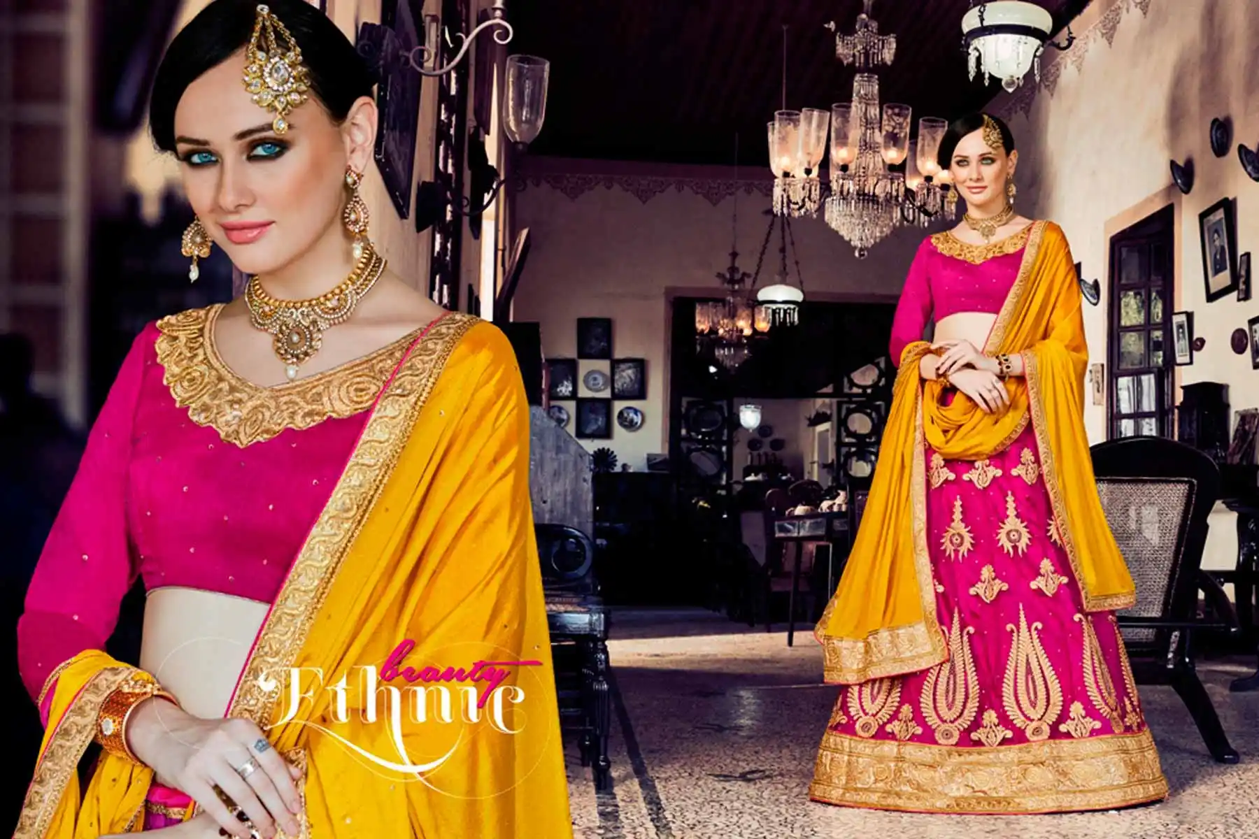 A Line Style Deep Pink Color Net Traditional Wear Lehenga Choli | FH531880384
