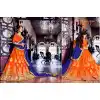 A Line Style Orange Color Net Traditional Wear Lehenga Choli | FH531880386