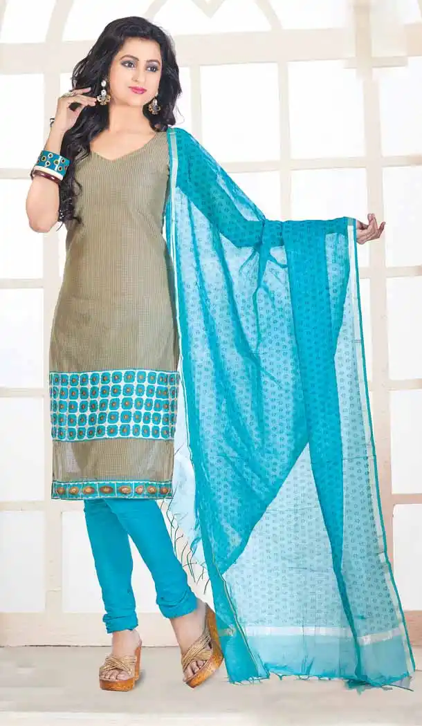 Up to 54 Size Plus size Readymade Salwar Kameez in Beige Color and Chanderi Silk | FH10701826