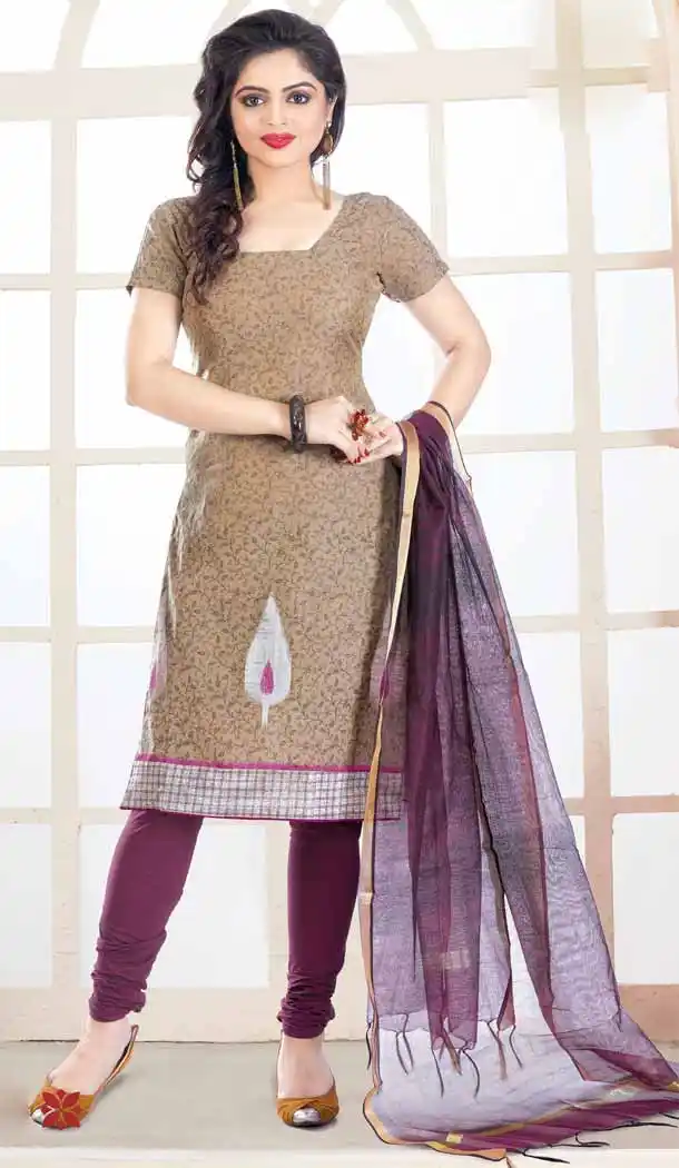 Up to 54 Size Plus size Readymade Salwar Kameez in Brown Color and Chanderi Silk | FH10701828