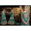 Greenish Blue Color Net Long Pakistani Style Designer Lehenga Kameez | FH534980811