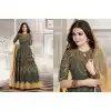 Grey Color Silk Anarkali Style Party Wear Churidar Suit | FH536280830