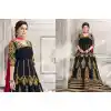 Black Color Silk Anarkali Style Party Wear Churidar Suit | FH536280833