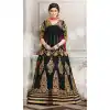 Black Color Silk Anarkali Style Party Wear Churidar Suit | FH536280833