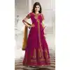Deep Pink Color Silk Anarkali Style Party Wear Churidar Suit | FH536280834