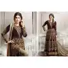Maroon Color Silk Anarkali Style Party Wear Narrow Pants Suit | FH536280836