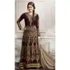 Maroon Color Silk Anarkali Style Party Wear Narrow Pants Suit | FH536280836