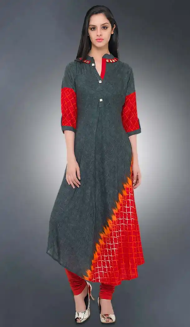 Grey Color Cotton Anarkali Style Party Wear Readymade Kurtis | FH536780900